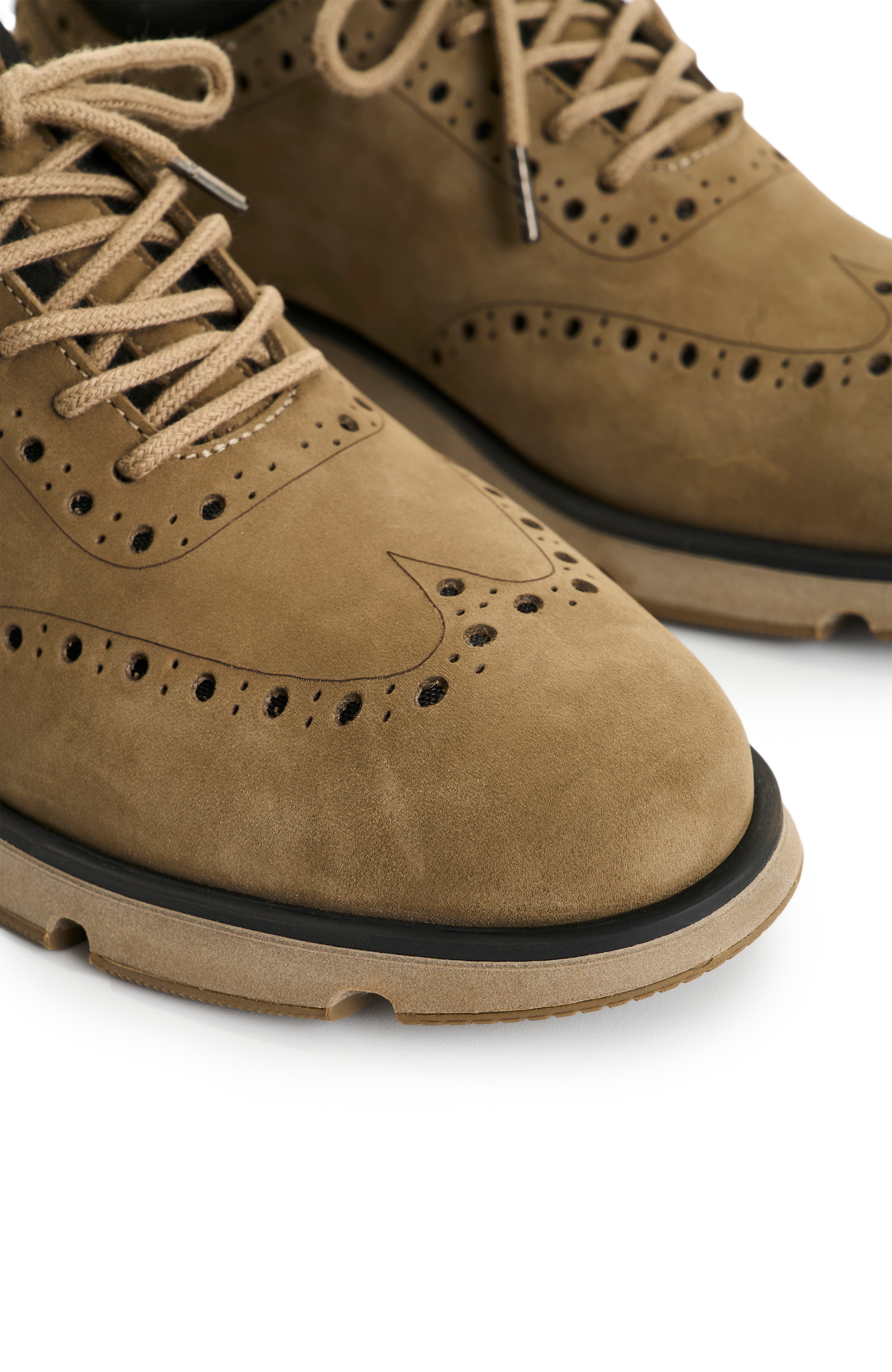 Velez Leather Lace-Up Shoes with Athletic Touches, Alternate, color, Beige