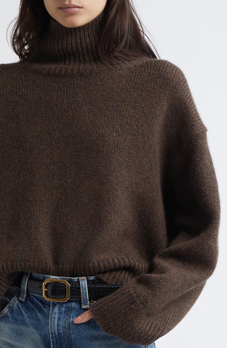 Nili Lotan Tabitha Cashmere Turtleneck, Alternate, color, Redwood Melange