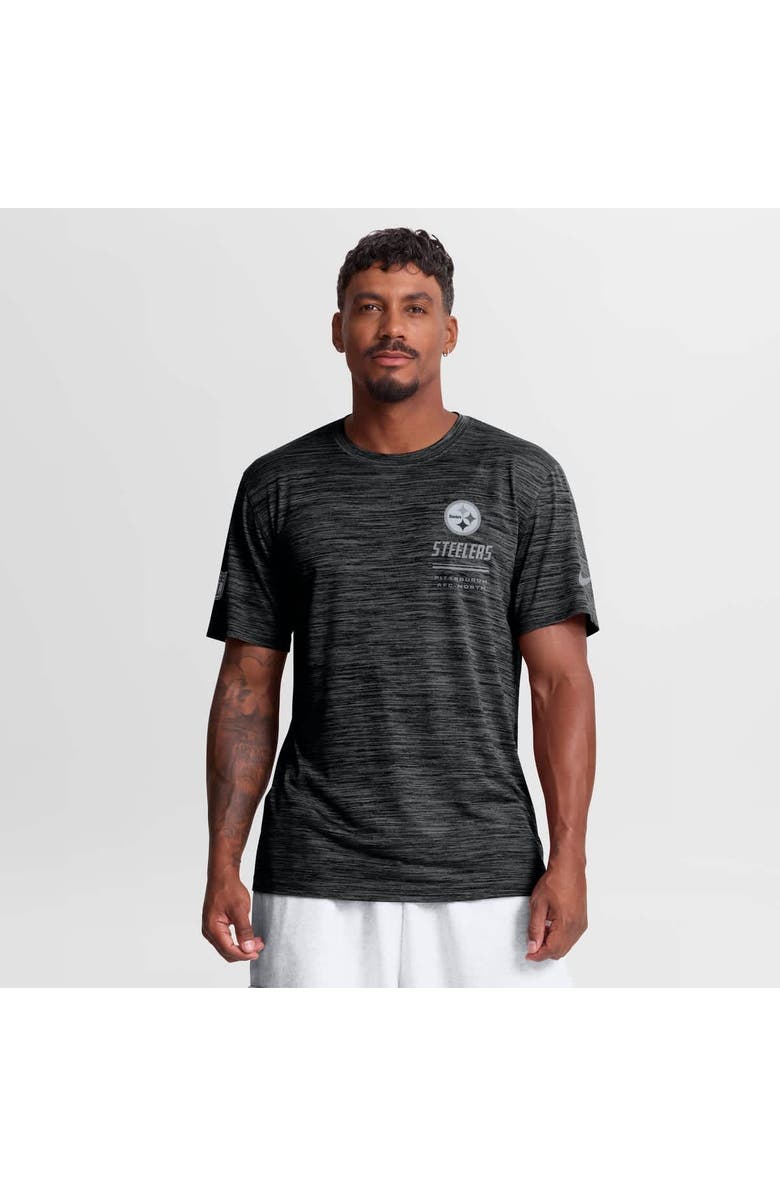 Nike Men's Nike Black Pittsburgh Steelers Sideline Double Covered Dri-FIT Velocity T-Shirt, Main, color, Black