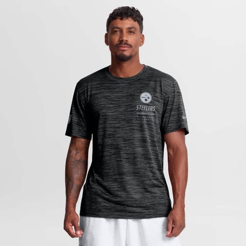 Men's Nike Black Pittsburgh Steelers Sideline Double Covered Dri-FIT Velocity T-Shirt