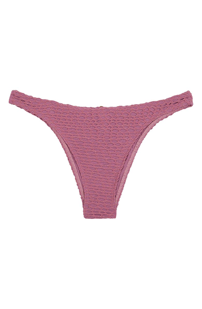 ViX Paula Hermanny Solid Basic Fishnet Bikini Bottoms, Alternate, color, Pink