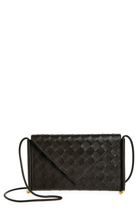 Solstice Envelope Intrecciato Leather Crossbody Bag