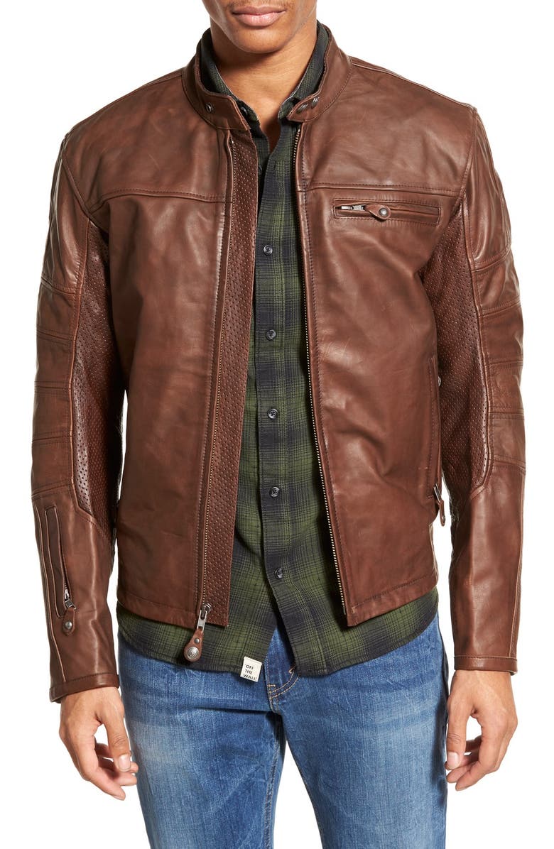 ROLAND SANDS DESIGN 'Ronin' Café Racer Leather Jacket, Main, color, 