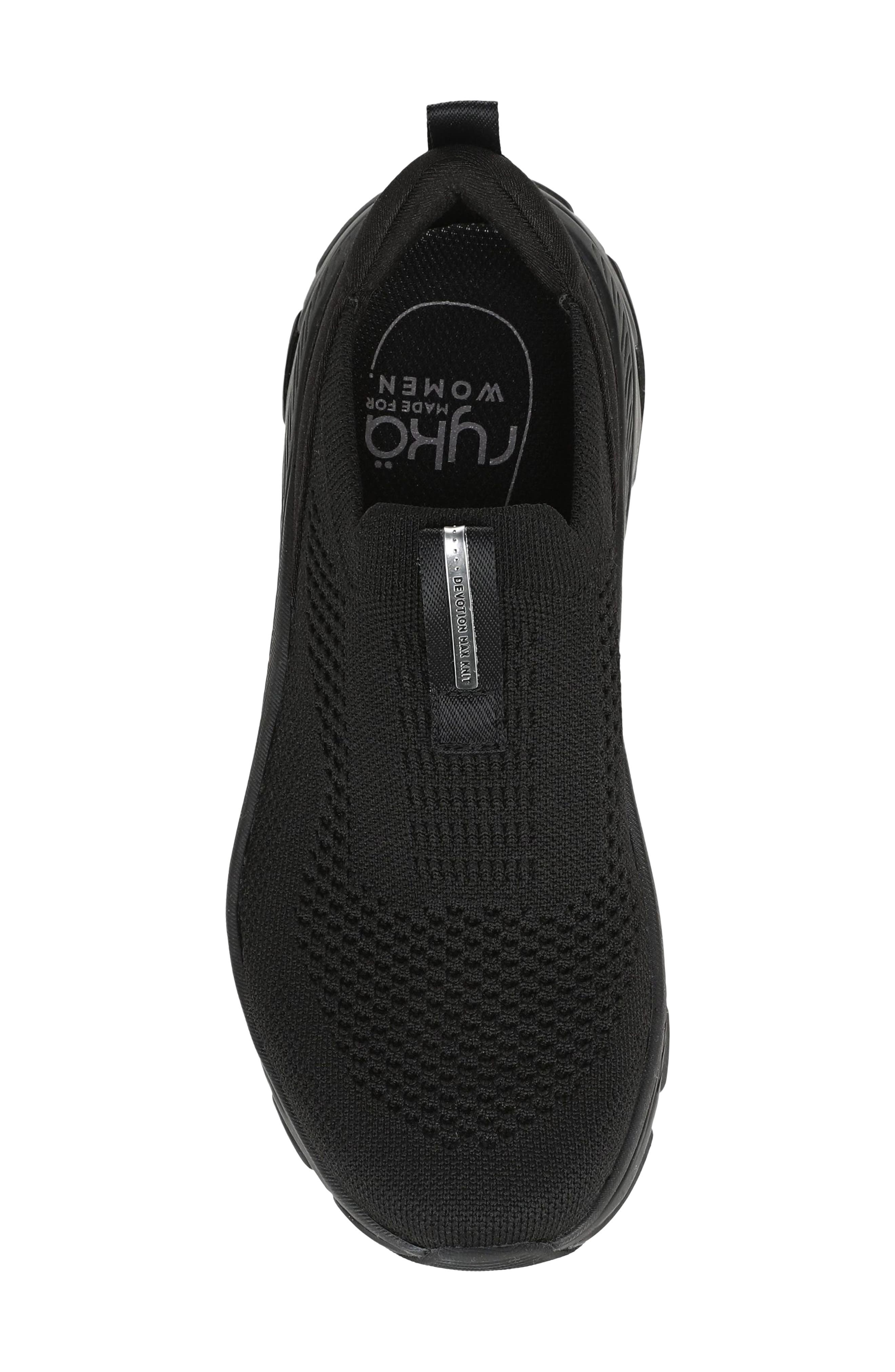 Devotion Max Slip-On Walking Sneaker, Alternate, color, BLACK BLACK