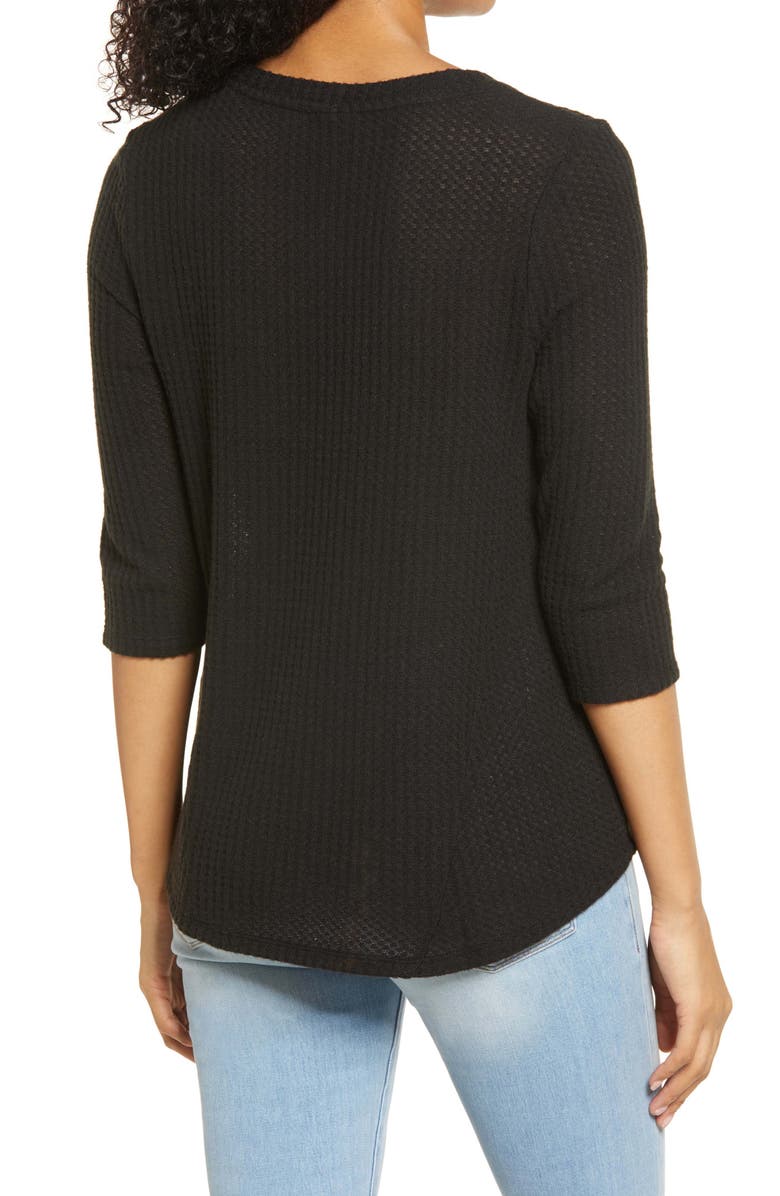 Bobeau Waffle Knit Swing Top, Alternate, color, 