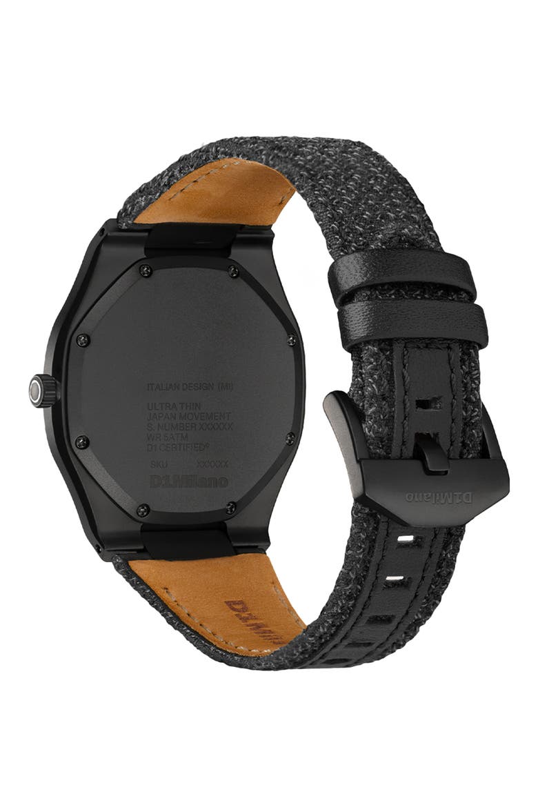 Ultra Thin Kevlar® Strap Watch, 39mm, Alternate, color, BLACK