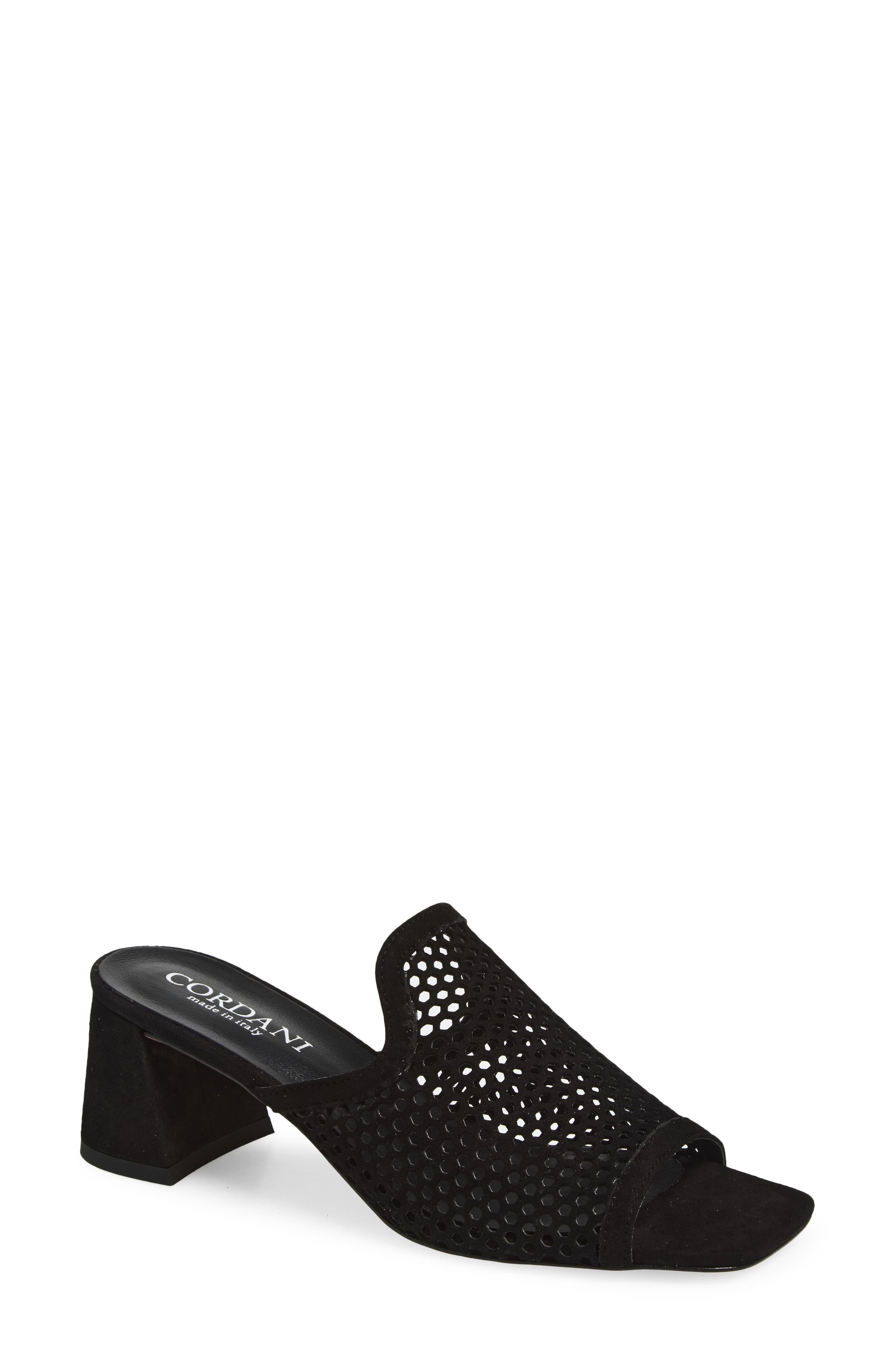 Cordani Inez Slide Sandal, Main, color, Black Suede