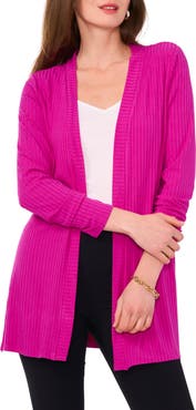 Chaus Open Front Rib Cardigan