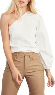 Marcella Garfield One-Shoulder Cotton Poplin Top