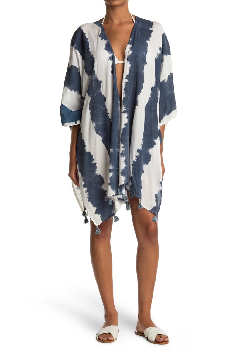 Tassel Trim Cover-Up Kimono, Main, color, DENI