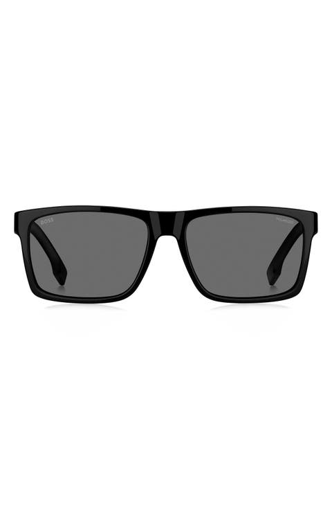 59mm Polarized Rectangular Sunglasses