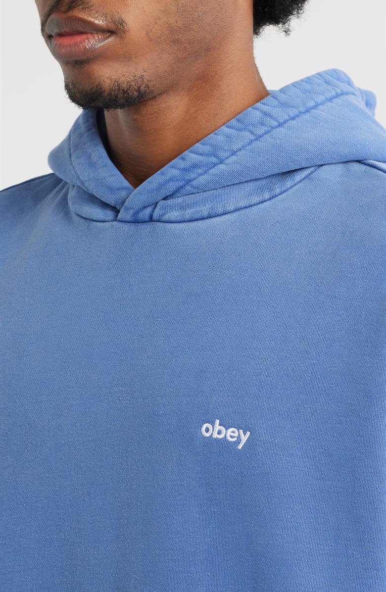 Obey Lowercase Pigment Hoodie, Alternate, color, Pigment Electric Indigo