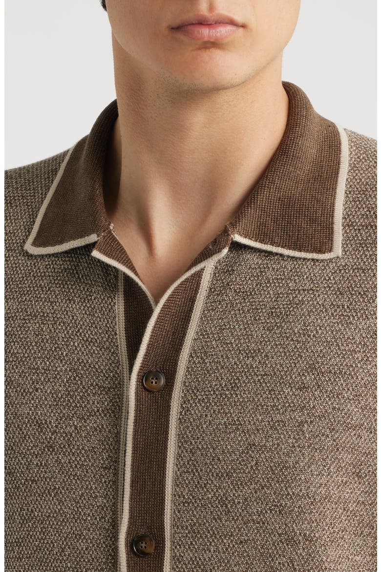 Linen Blend Cardigan, Alternate, color, LIGHT BROWN