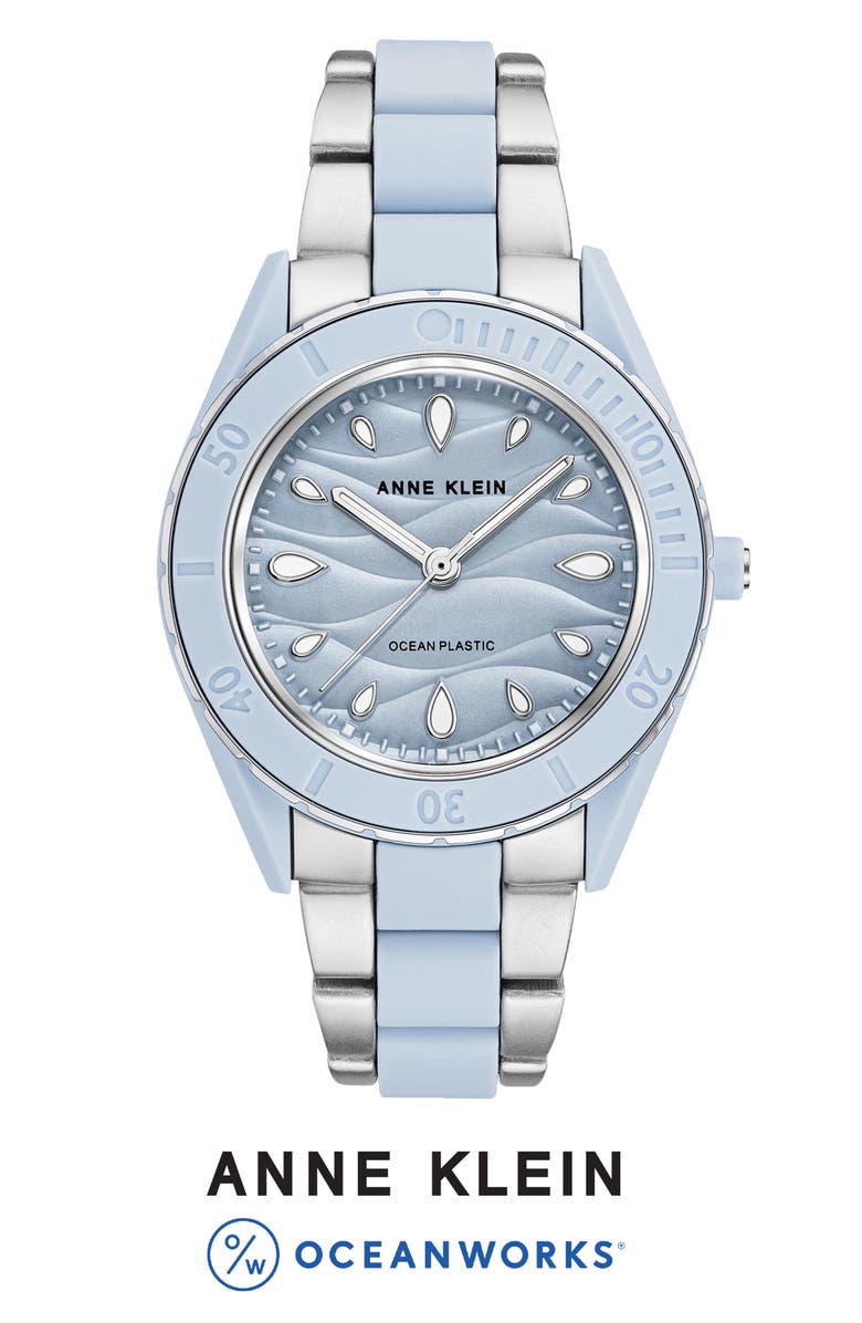 Anne Klein Considered Solar Recycled Ocean Plastic Bracelet Watch, 38.5mm, Alternate, color, 