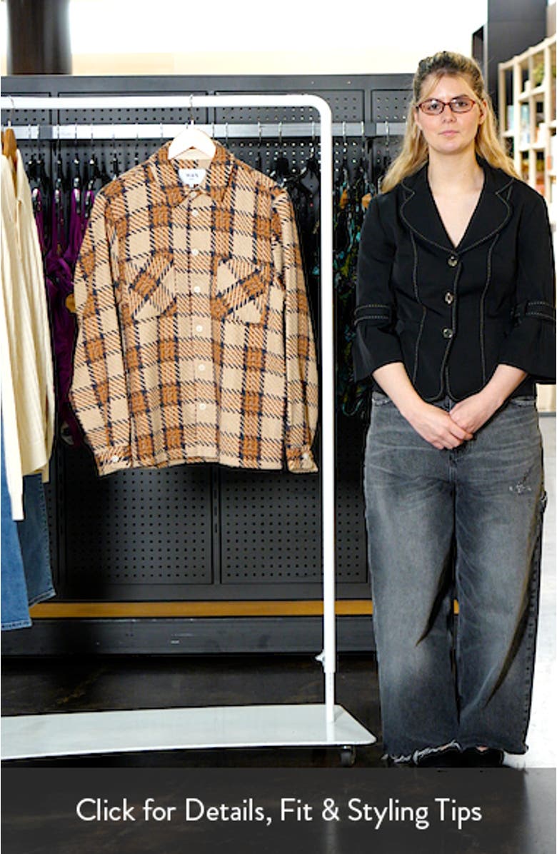 Whiting Check Cotton Blend Button-Up Shirt Jacket, sales video thumbnail