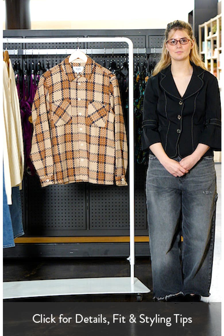 Whiting Check Cotton Blend Button-Up Shirt Jacket video