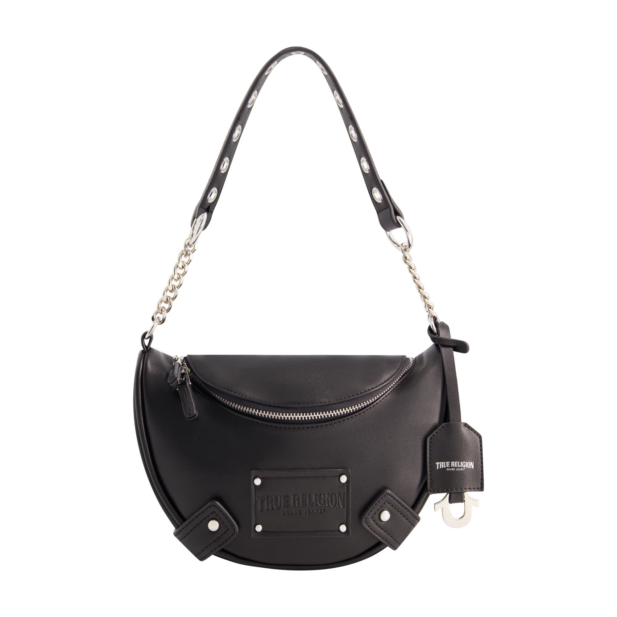 True Religion Chain Handle Hobo, Main, color, Black