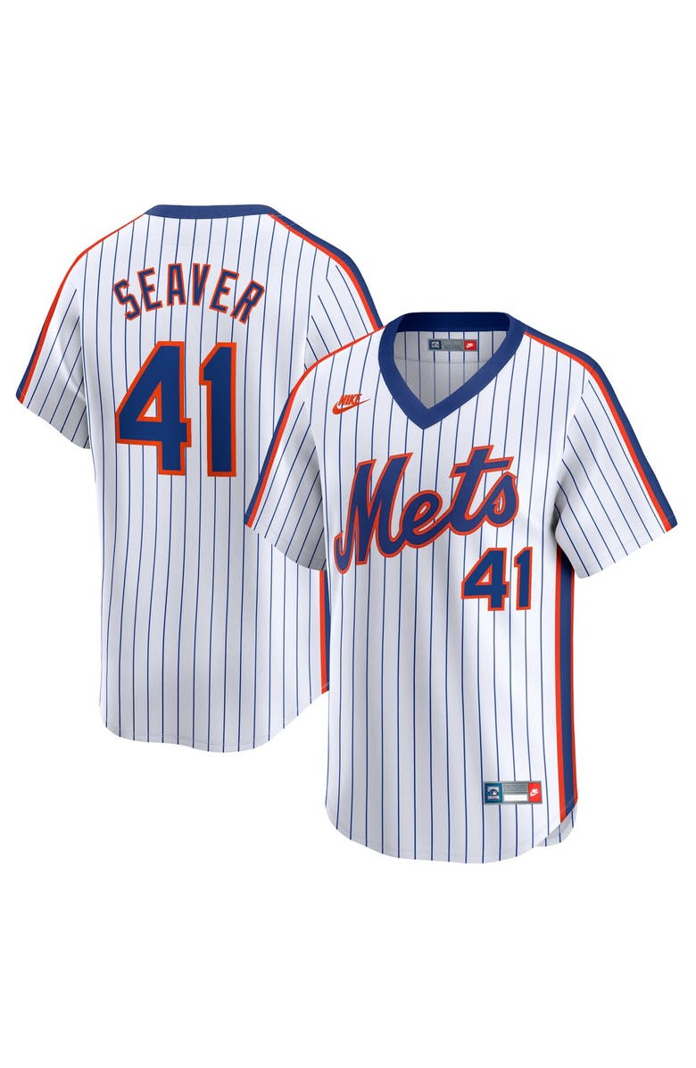Nike Men's Nike Tom Seaver White New York Mets Throwback Cooperstown Limited Jersey, Main, color, White