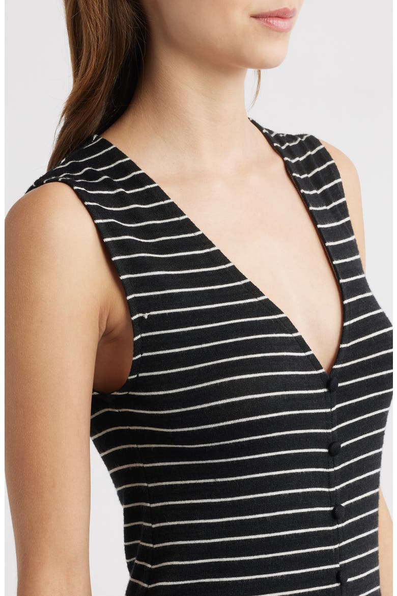 The Knit Stripe Sleeveless A-Line Dress, Alternate, color, BLACK MULTI