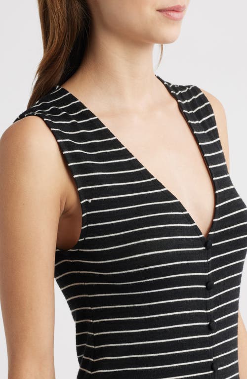 Rag & Bone The Knit Stripe Sleeveless A-line Dress In Black