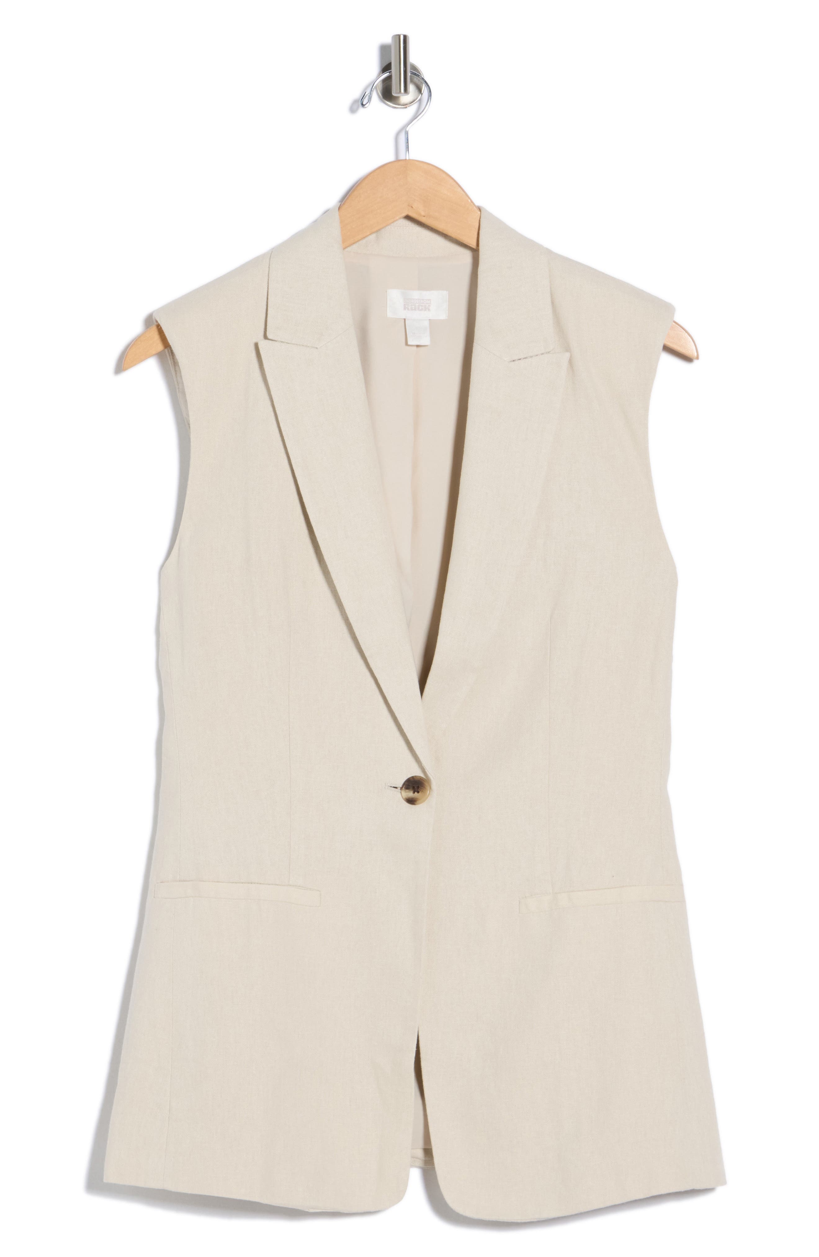 NORDSTROM RACK Classic Fit Linen Blend Vest