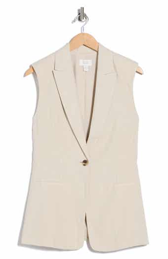 NORDSTROM RACK Classic Fit Linen Blend Vest
