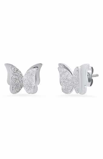Sand Dust Layered Butterfly Stud Earrings