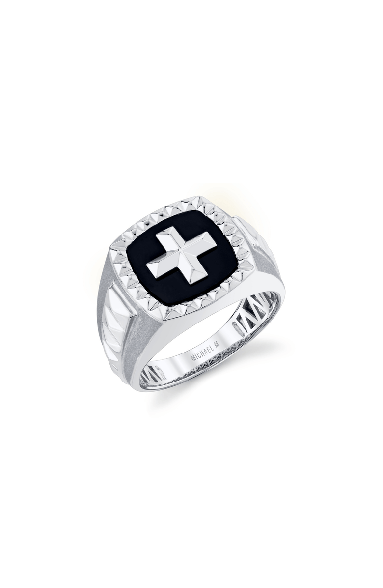 Michael M Men's Tetra Signet Ring, Main, color, Silver