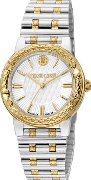 Roberto Cavalli by Franck Muller Two-Tone Swiss Quartz Bracelet Watch, 32mm