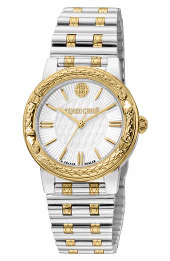 Roberto Cavalli by Franck Muller Two-Tone Swiss Quartz Bracelet Watch, 32mm
