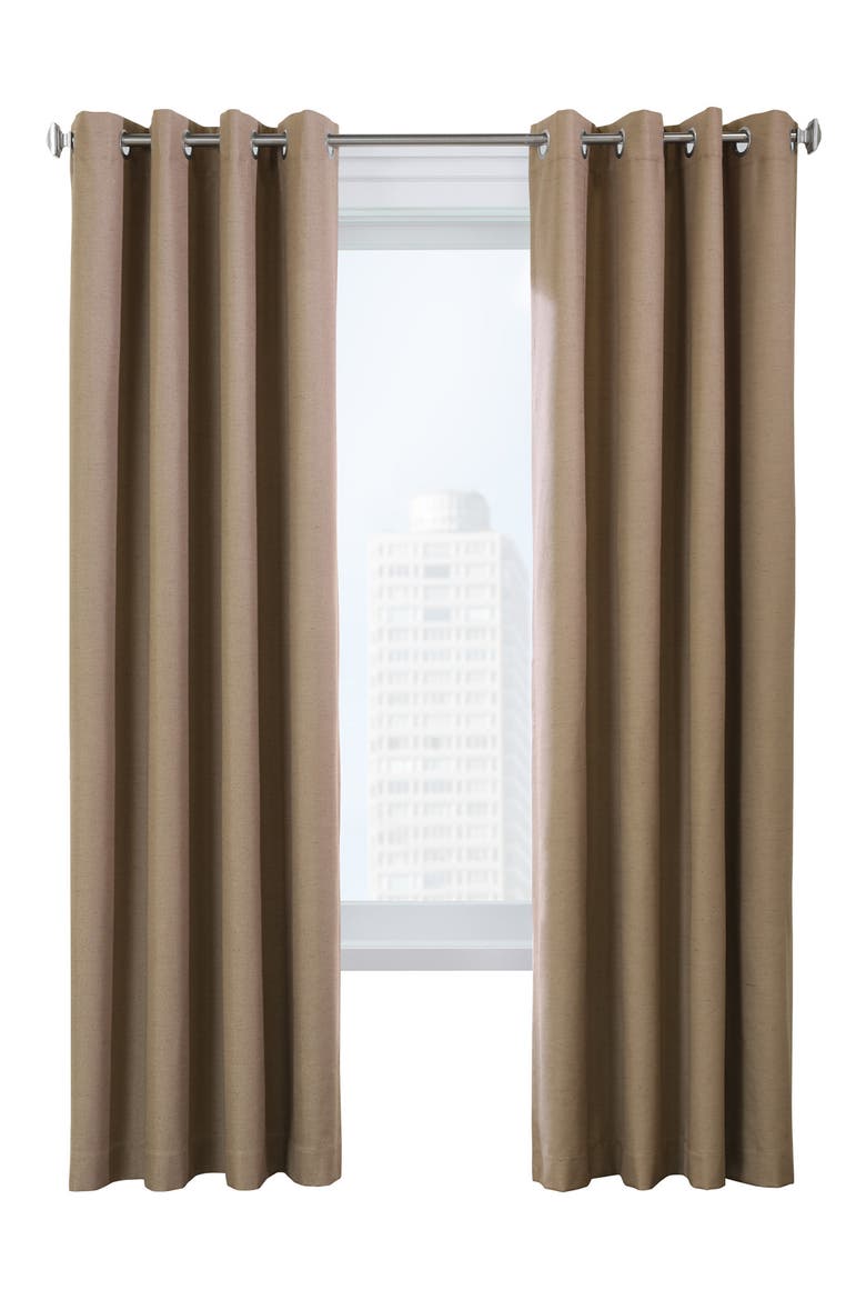 Set of 2 Noise Reducing Indoor Curtain Panels, Main, color, PEBBLE