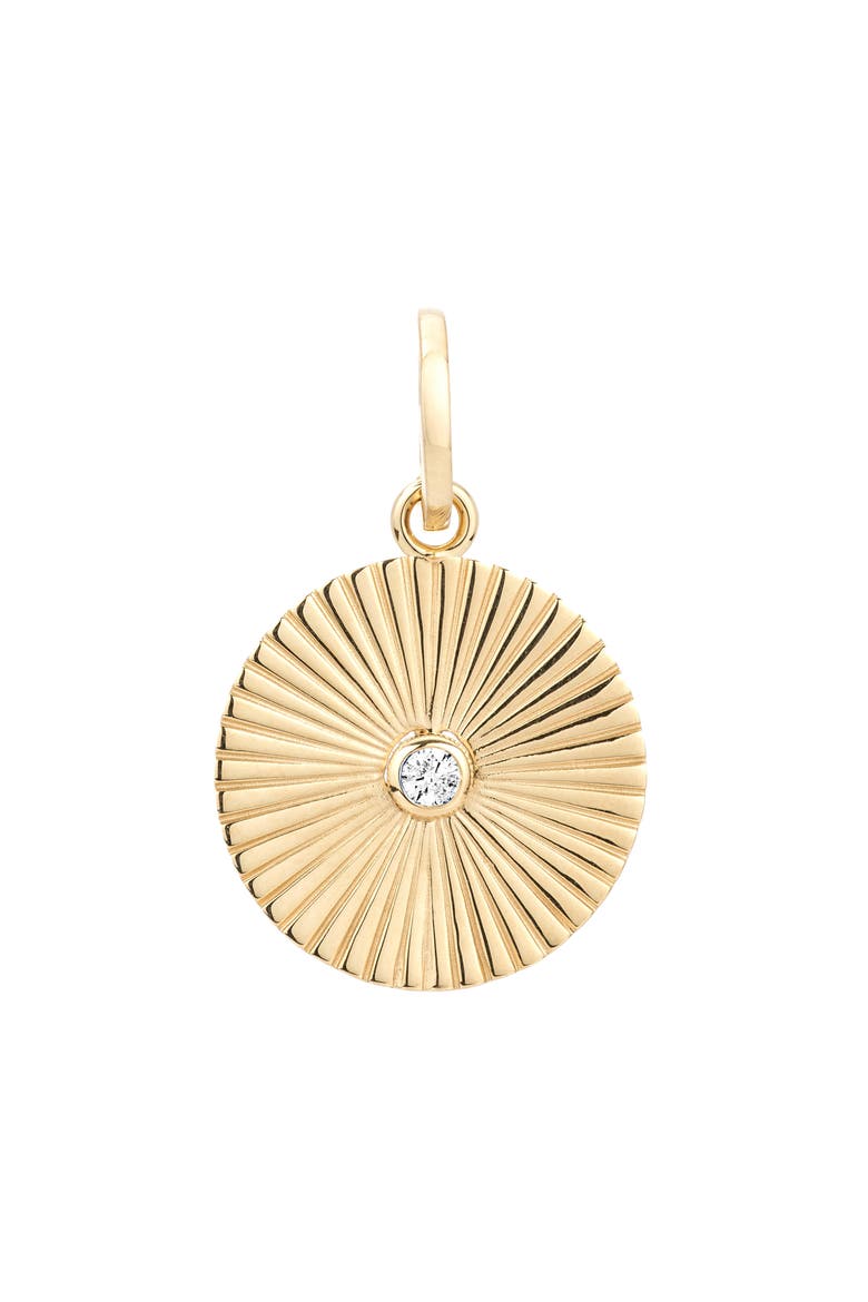 Diamond Rays Charm, Main, color, YELLOW GOLD