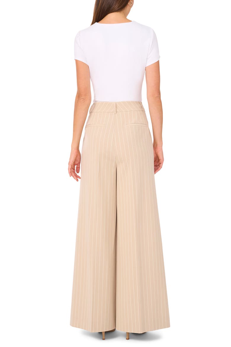 Pinstripe Wide Leg Pants, Alternate, color, OXFORD TAN