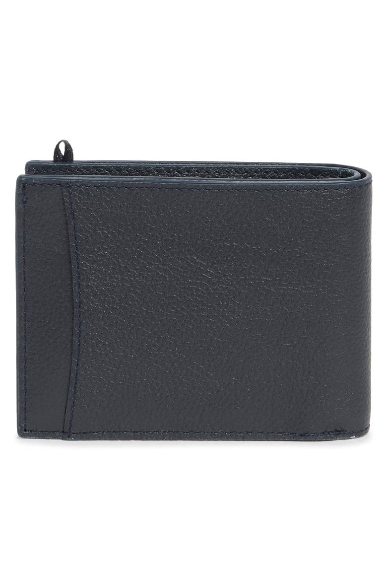 Pebbled Leather Billfold Wallet, Alternate, color, NAVY