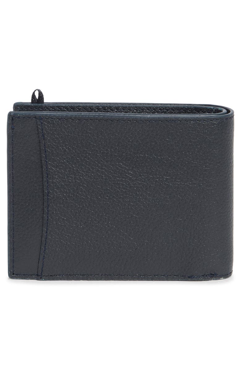 Johnston & Murphy Pebbled Leather Billfold Wallet, Alternate, color, Navy