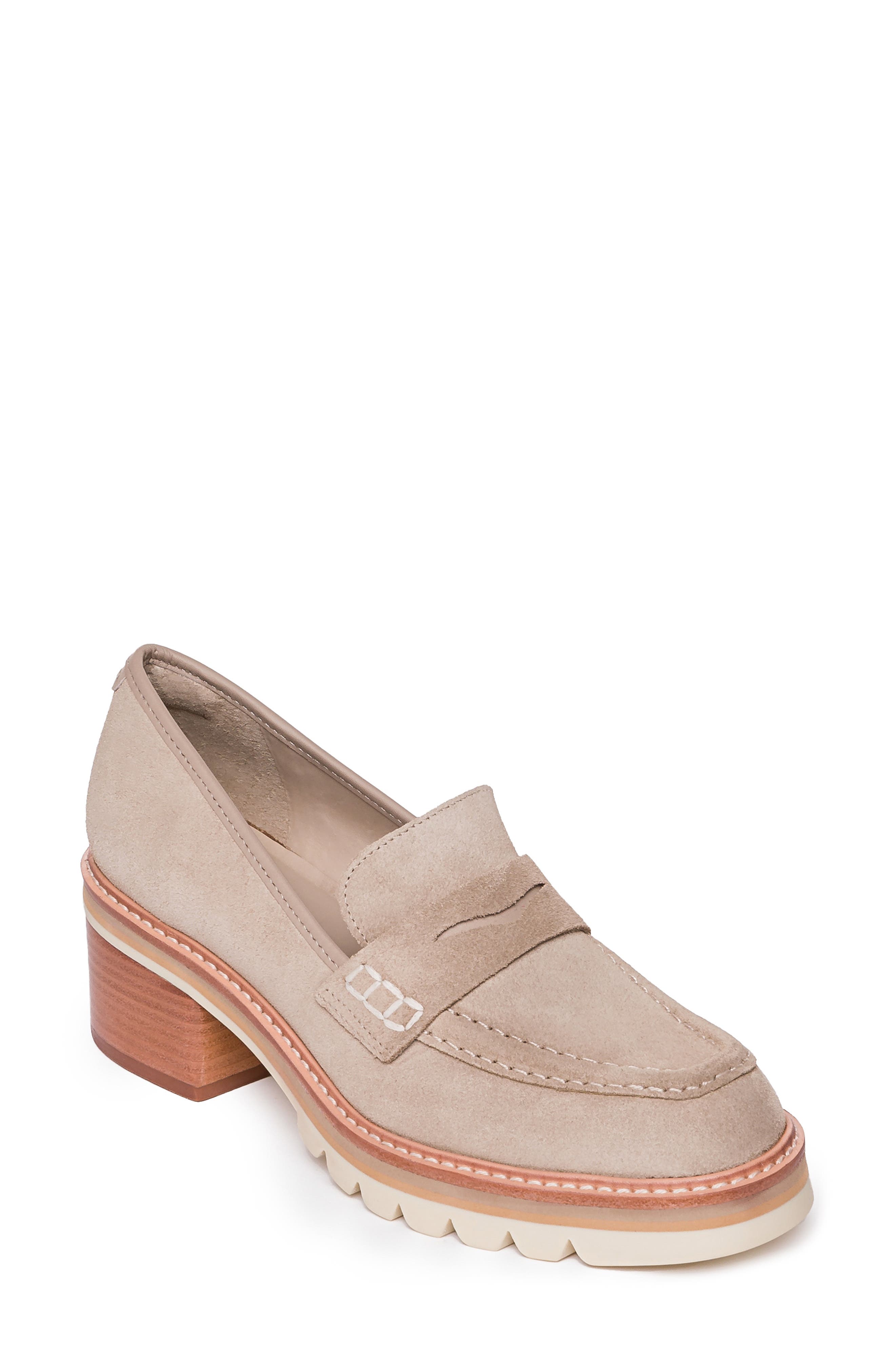 Bernardo Footwear Bernardo Selma Leather Loafer Pump, Main, color, Clay
