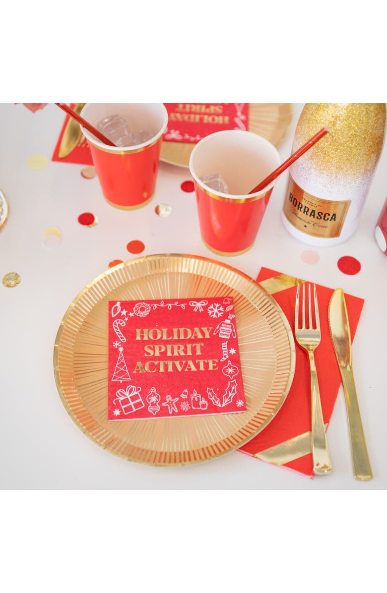Jollity & Co. "Holiday Spirit Activate" Christmas Cocktail Napkins, Alternate, color, Assorted Pre-Pack