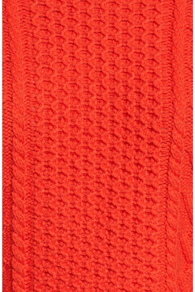 Cable Knit Pullover Sweater, Alternate, color, BRIGHT POPPY