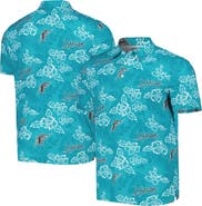 Reyn Spooner Men's Reyn Spooner Teal Florida Marlins Cooperstown Collection Puamana Print Polo