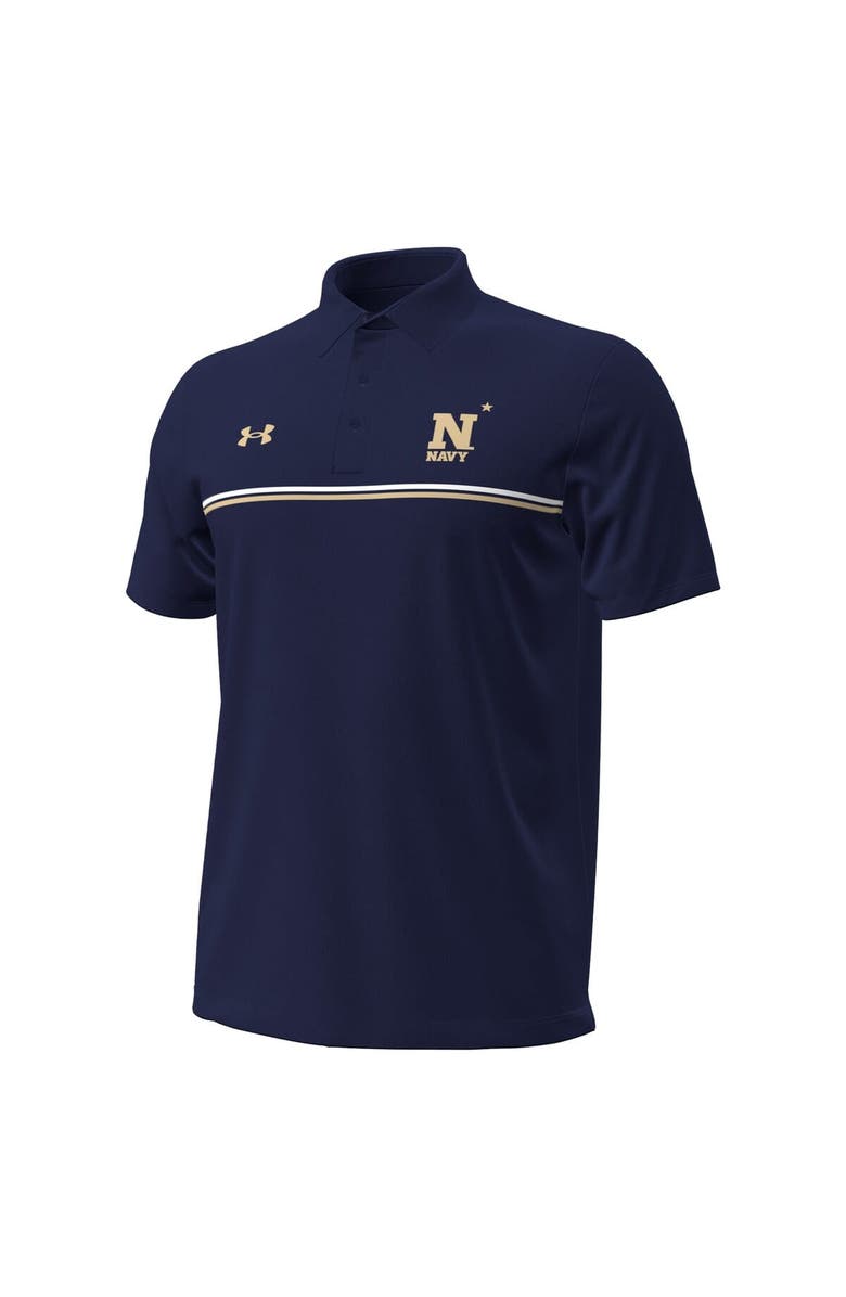 Under Armour Men's Under Armour Navy Navy Midshipmen Performance Drive Chest Stripe Polo, Alternate, color, Navy