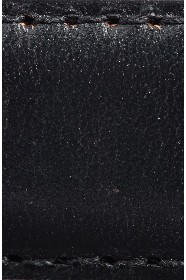 Mina Skinny Leather Belt, Alternate, color, BLACK