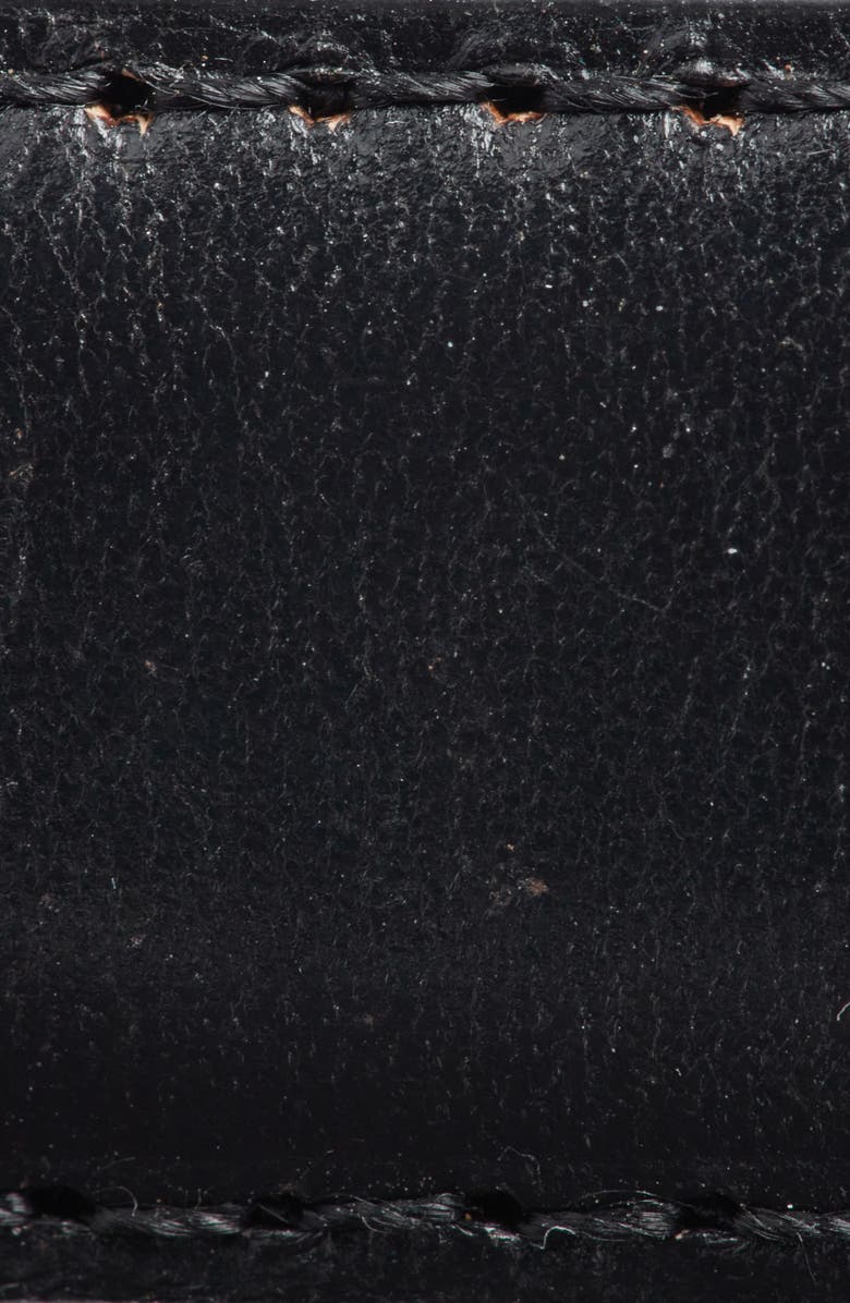 Nordstrom Mina Skinny Leather Belt, Alternate, color, Black