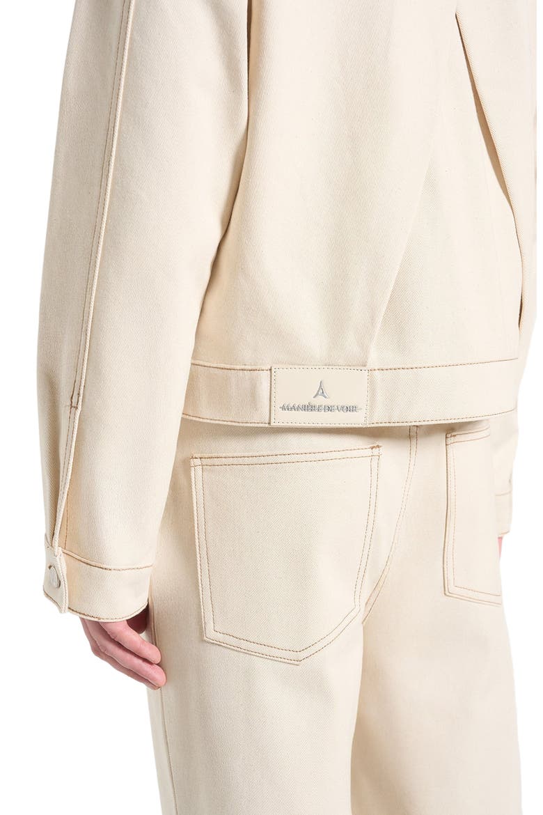 Damien Denim Jacket with Back Pleat, Alternate, color, Cream