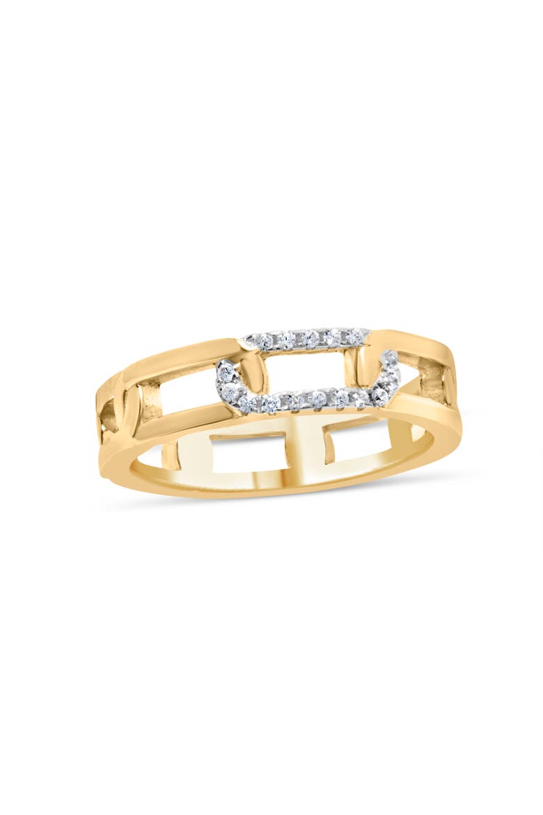 10K Yellow Gold Diamond Accent Paperclip Band Ring, Alternate, color, Yellow Gold