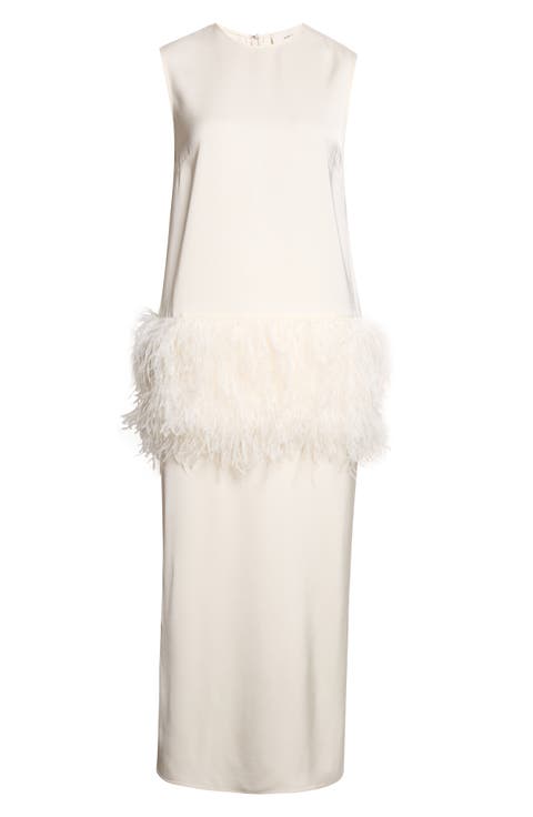 Sonia Ostrich Feather Maxi Dress