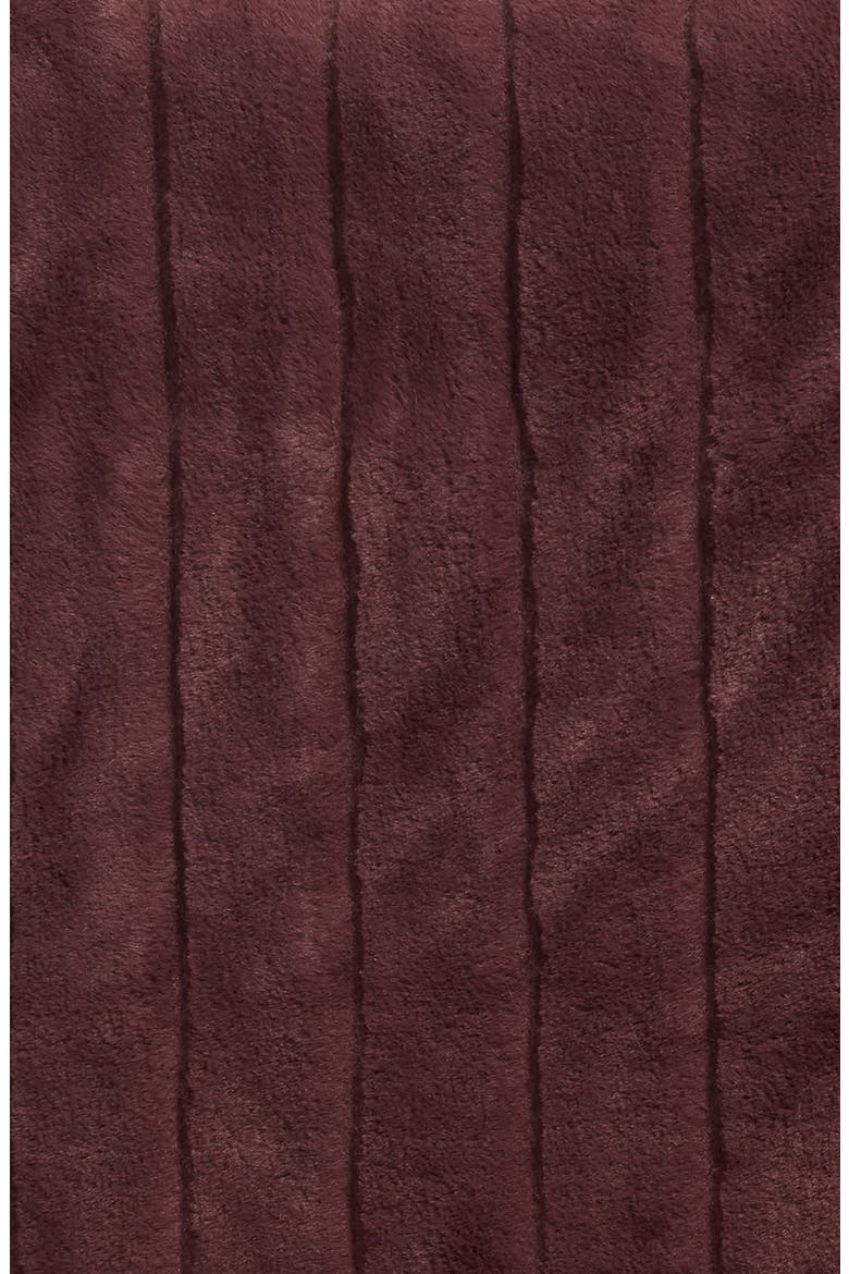 Sheared Stripe Faux Fur Throw, Alternate, color, BURGUNDY HUCKLE