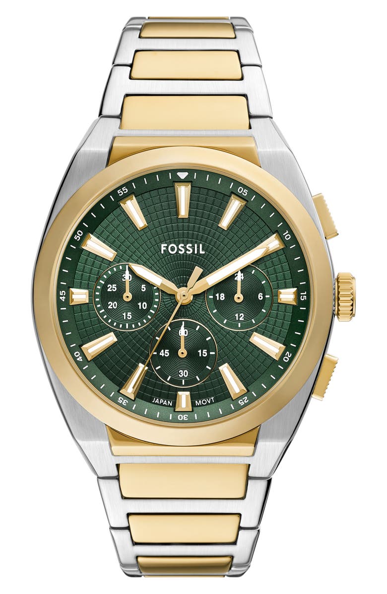 Fossil Everett Chronograph Bracelet Watch, 44mm, Main, color, Two Tone