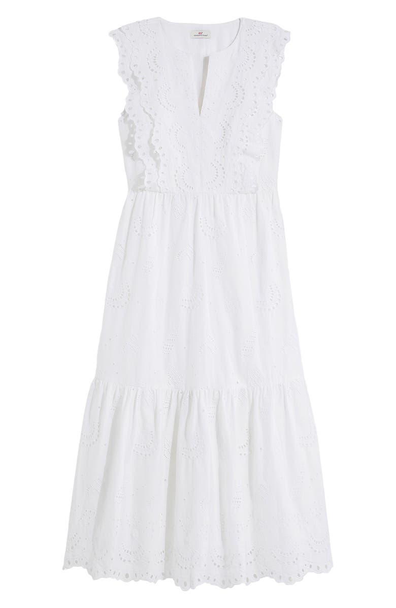 vineyard vines Seashell Eyelet Cotton Midi Sundress, Alternate, color, 