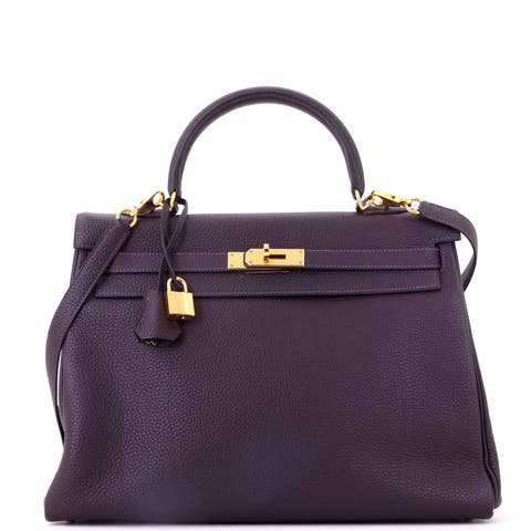Kelly Handbag Purple Togo with Gold Hardware 35