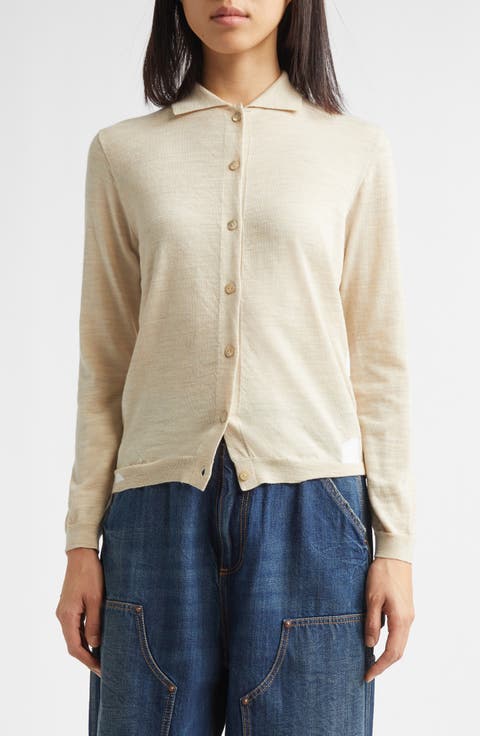 Charles Patching Wool Blend Cardigan